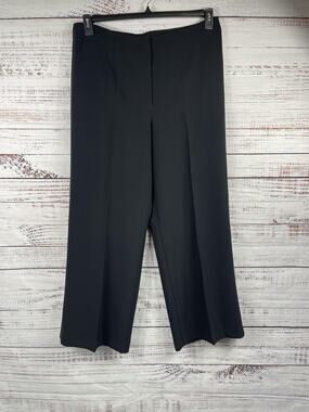 Ann Taylor Pants Women's 14 Gray Twill Wide Leg Stretch Dress Work Career